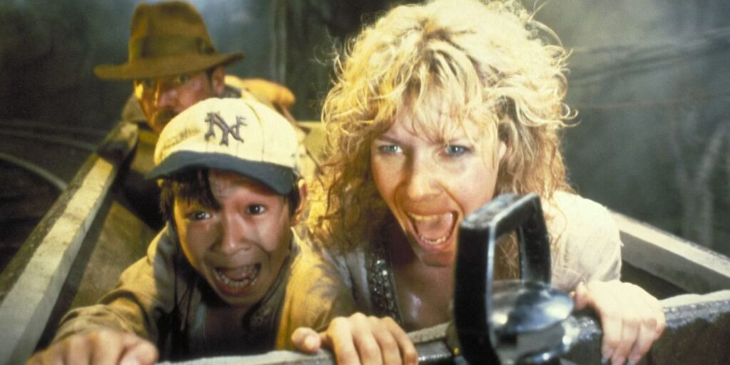 Short Round and Willie Scott screaming in Indiana Jones and the Temple of Doom