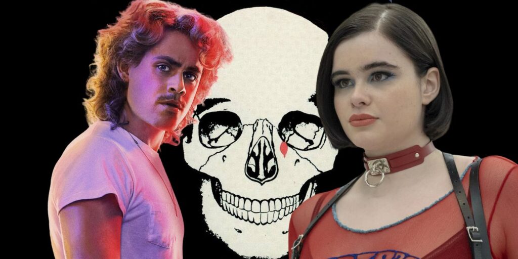 Dacre Montgomery and Barbie Ferreira Superimposed on the Faces of Death Skull Logo