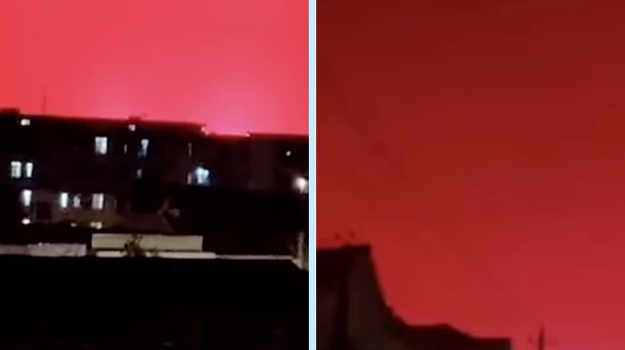China’s Skies Turns Bright Red, Video Goes Viral