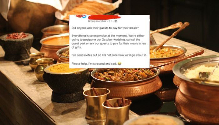 Bride-to-be requests guests to pay for food in wedding instead of gifts