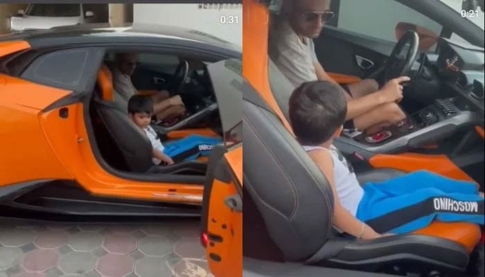 VIDEO: Shoaib Malik takes son Izhaan on long drive