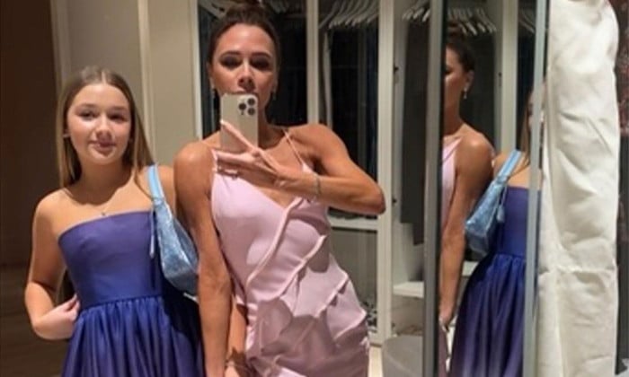 Victoria Beckham poses with her ‘number one’ fashion muse daughter Harper