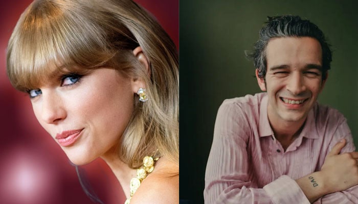 Taylor Swift and Matt Healy share a kiss on romantic double date