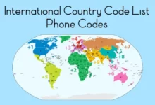 international country code list phone codes