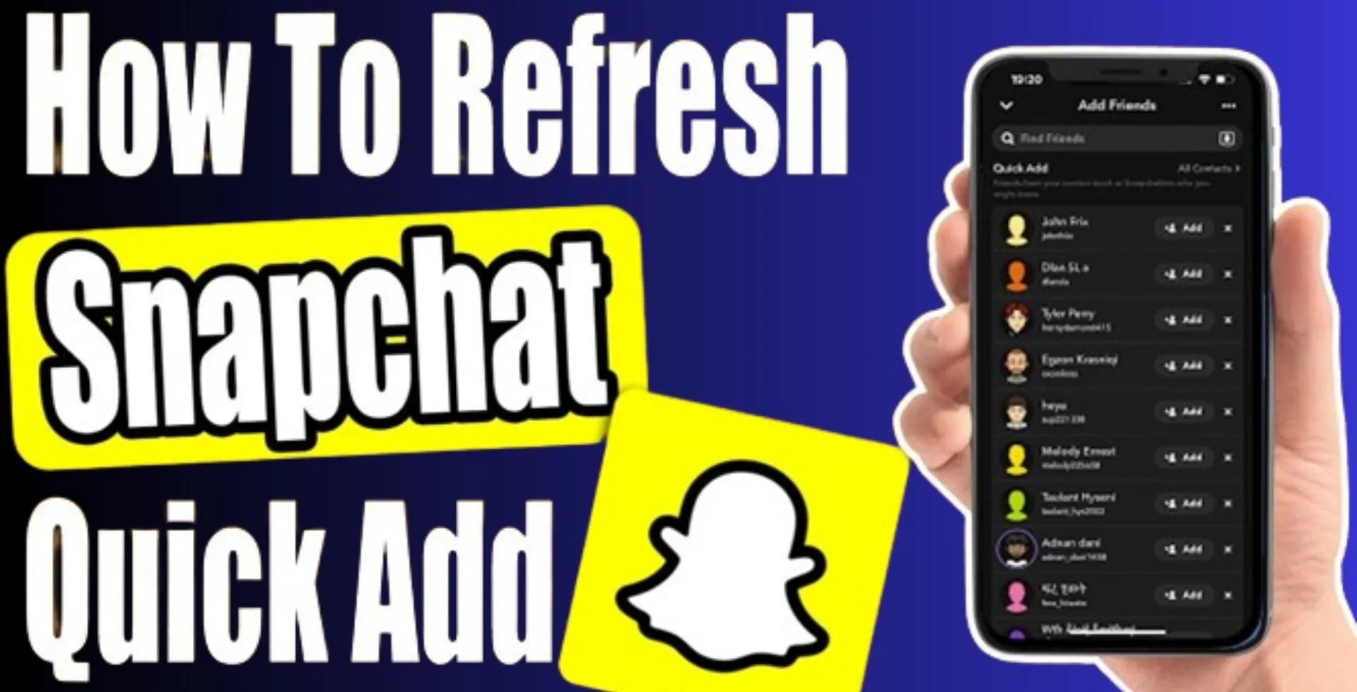 refresh quick add on snapchat