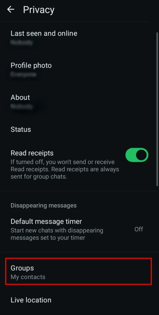 stop others to add you in whatsapp groups 3