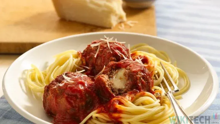 cheesy meatballs with spaghetti