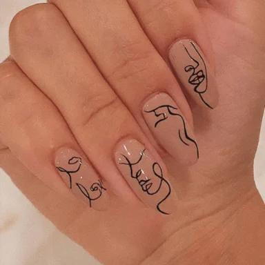 line art almond nails 384x384 1