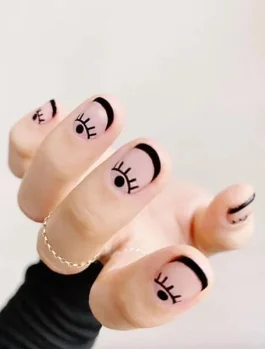nude and black nail art 265x349 1