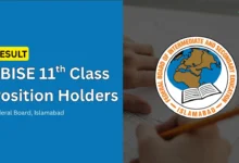 fbise federal board 11th class result top position holders