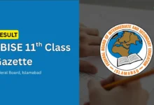fbise federal board inter hssc 1 result gazette 11th class