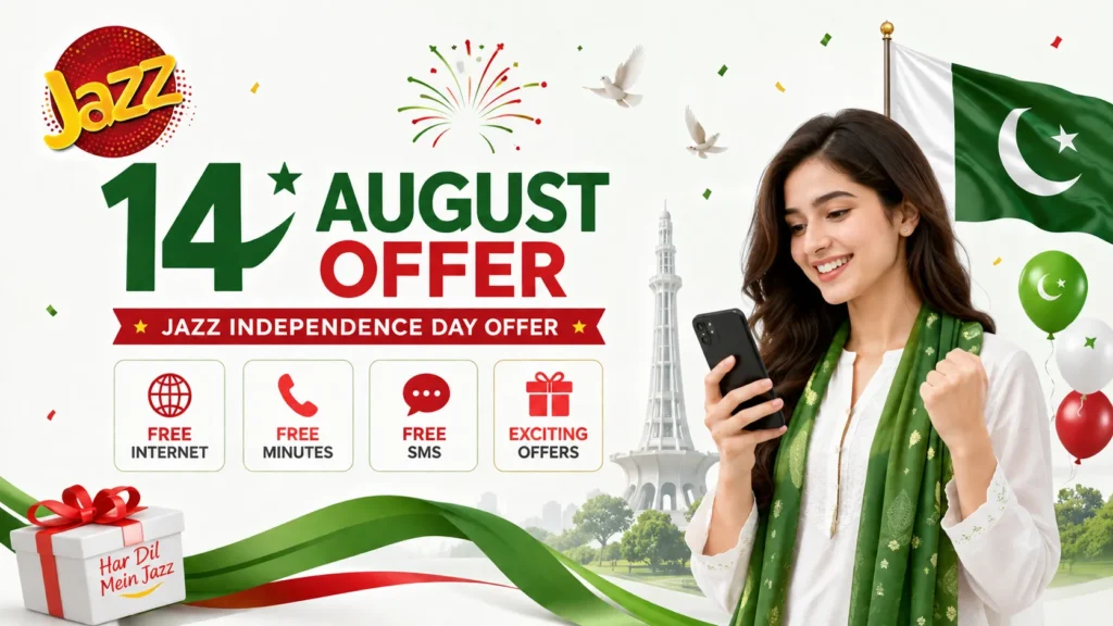 Jazz 14 August Offer 2026 | Jazz Independence Day Offer 2026 jazz 14 august offer