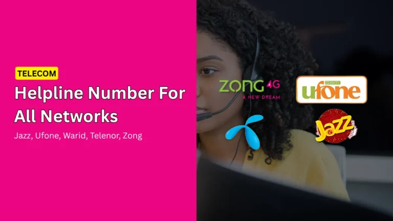 jazz ufone warid telenor zong helpline number
