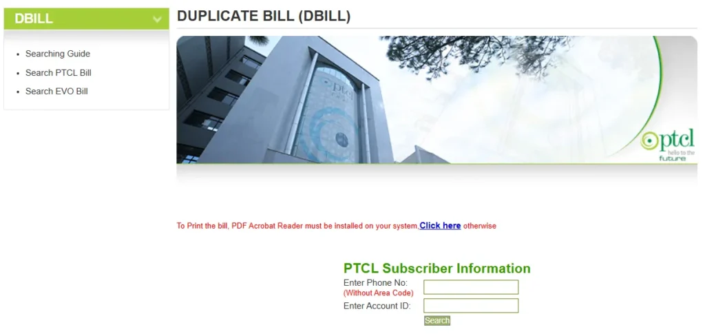ptcl duplicate bill guide