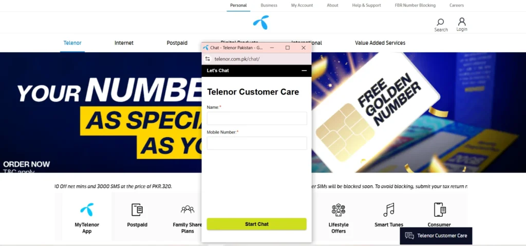 telenor live chat