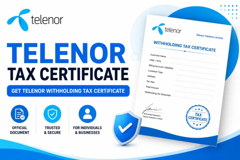 Telenor Tax Certificate 2026 | Get Telenor Withholding Tax Certificate telenor tax certificate