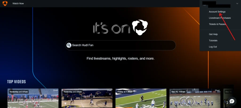 hudl account settings