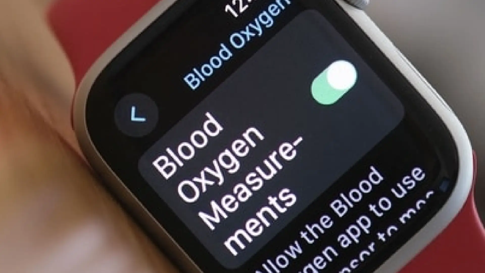 apple watch blood oxygen monitering