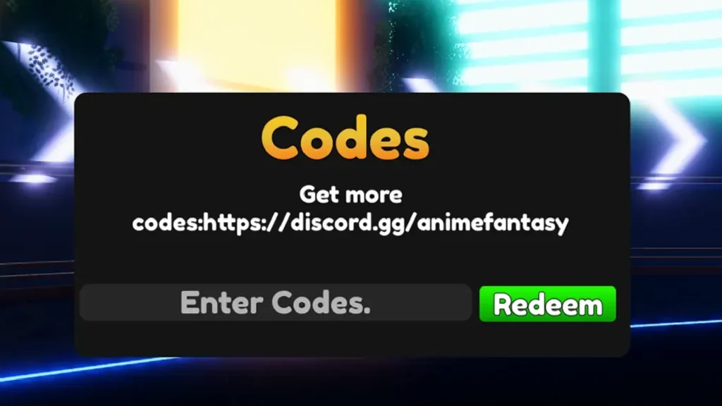 anime fantasy codes redeem