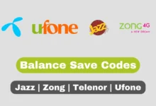 balance save code telenor jazz zong ufone