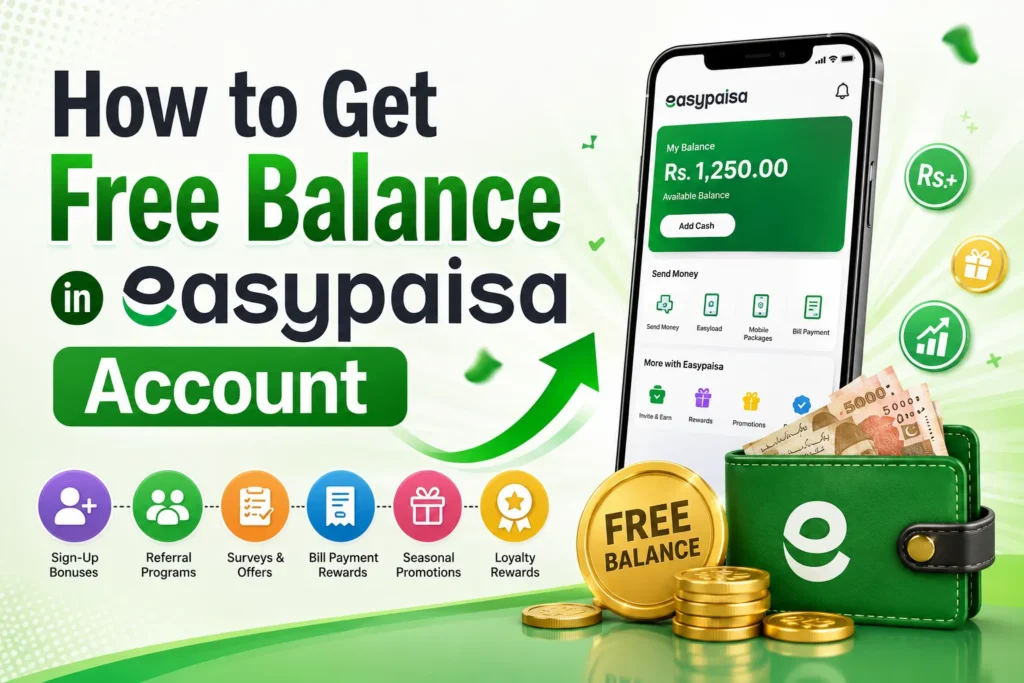 How to Get Free Balance in Easypaisa Account get free balance easypaisa account