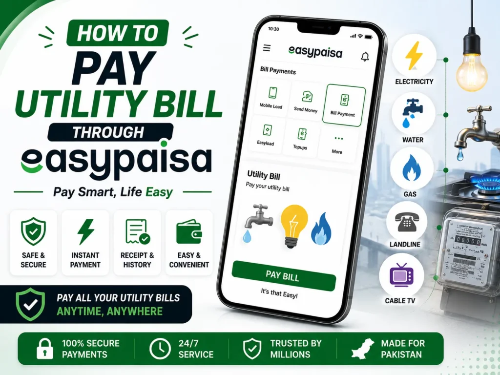 how to pay utility bill through easypaisa