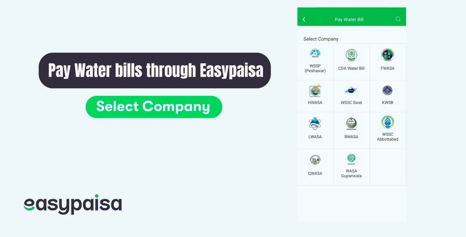 pay water bills through easypaisa