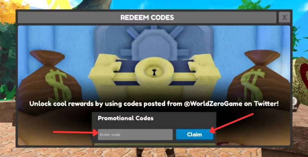 world zero codes redeem