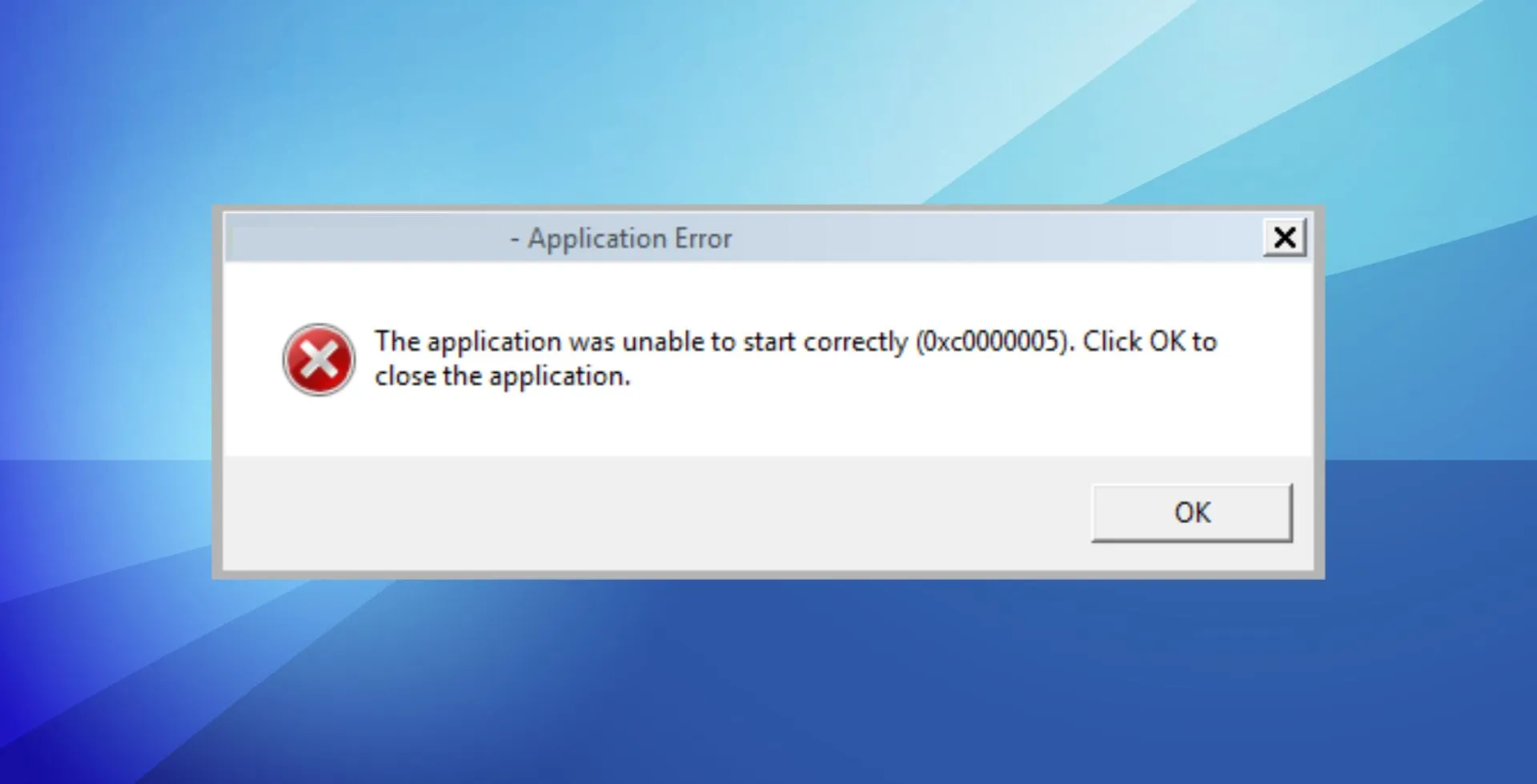 fix application error 0xc0000005