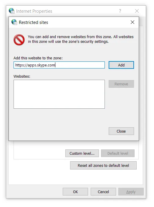 fix skype error 2060 security sandbox violation 2