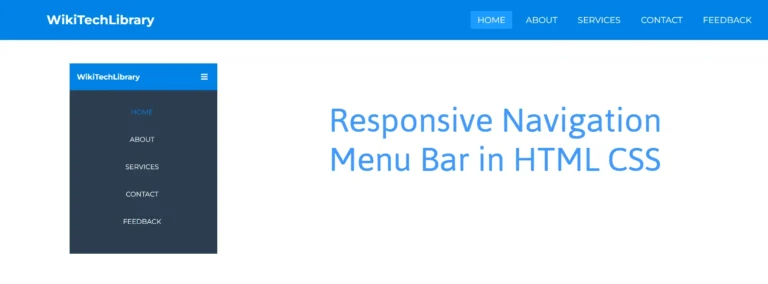 responsive navigation menu bar in html css