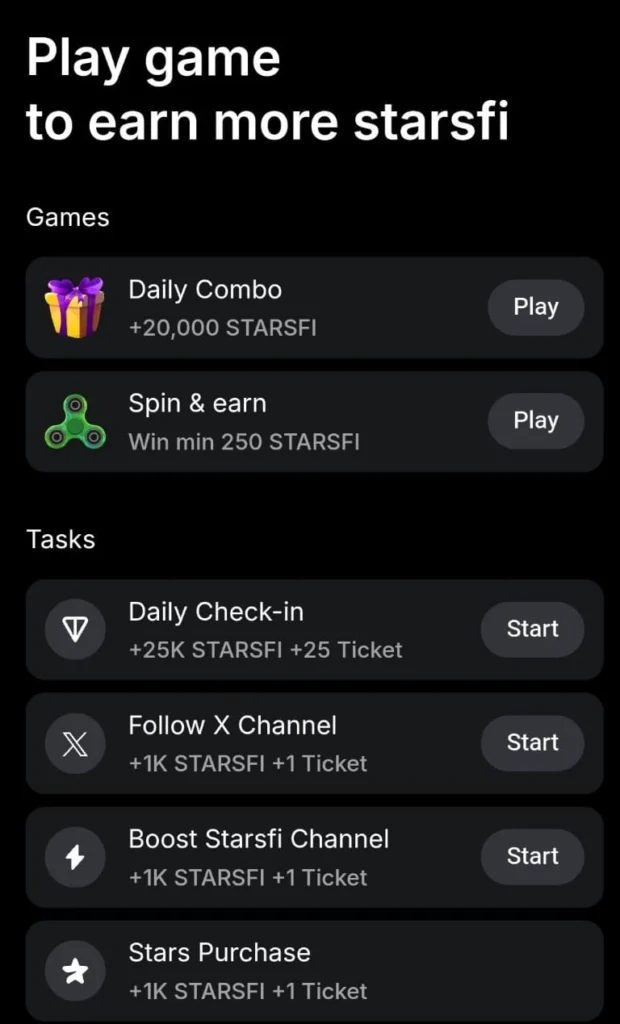 starfi interface