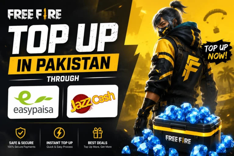 Free Fire Top Up in Pakistan Through EasyPaisa and Jazz Cash free fire top up in pakistan