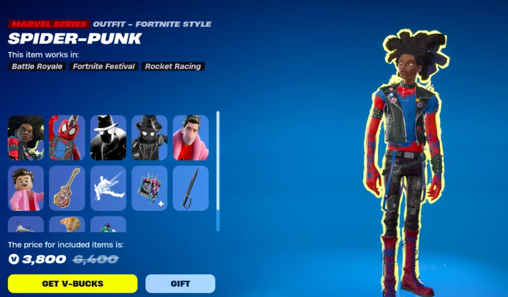 get spider punk spider noir and peter b parker skins in fortnite 13