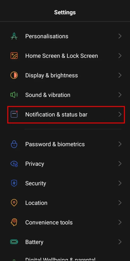 hide notifications android 1