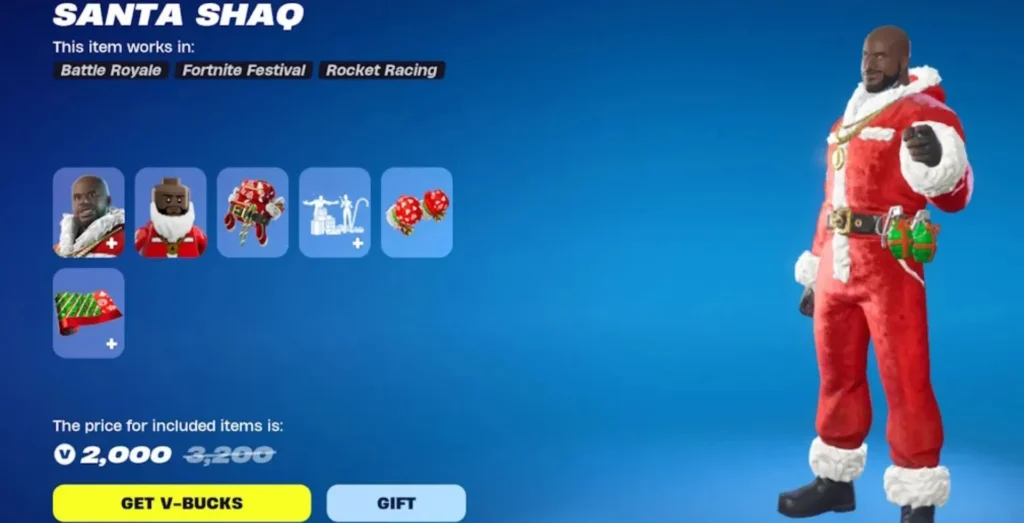 how to get santa shaq skin in fortnite 1
