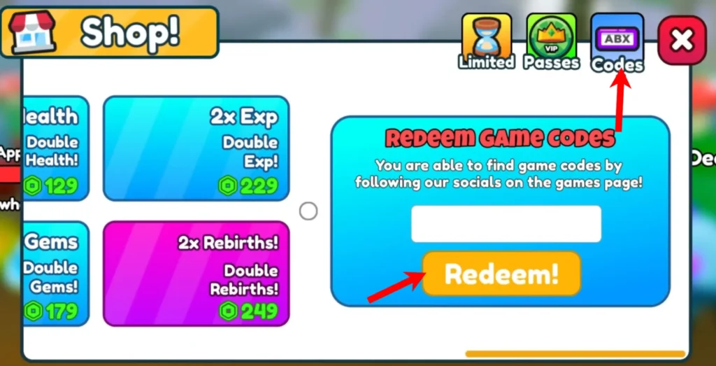 monster evolution redeem codes option