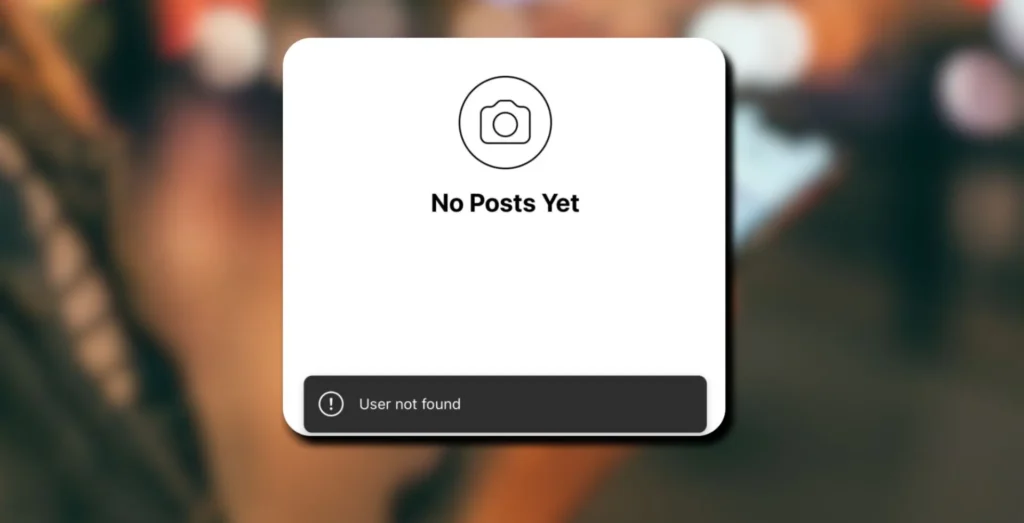 user not found on instagram