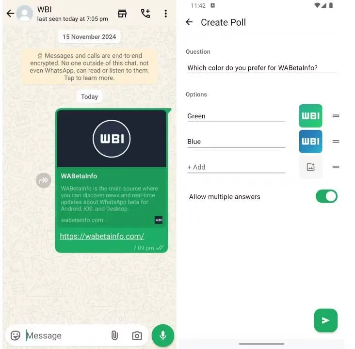 whatsapp poll images