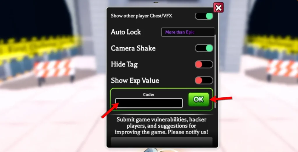 anime lootify redeem codes option