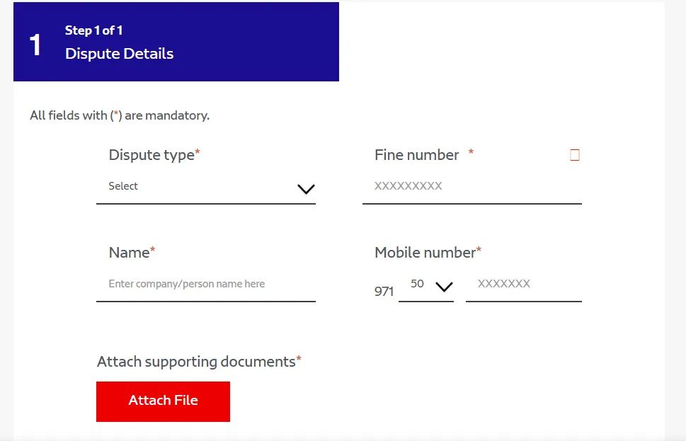 dispute dubai parking fine form
