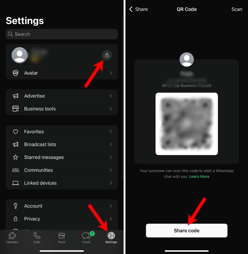 how to create whatsapp qr code iphone