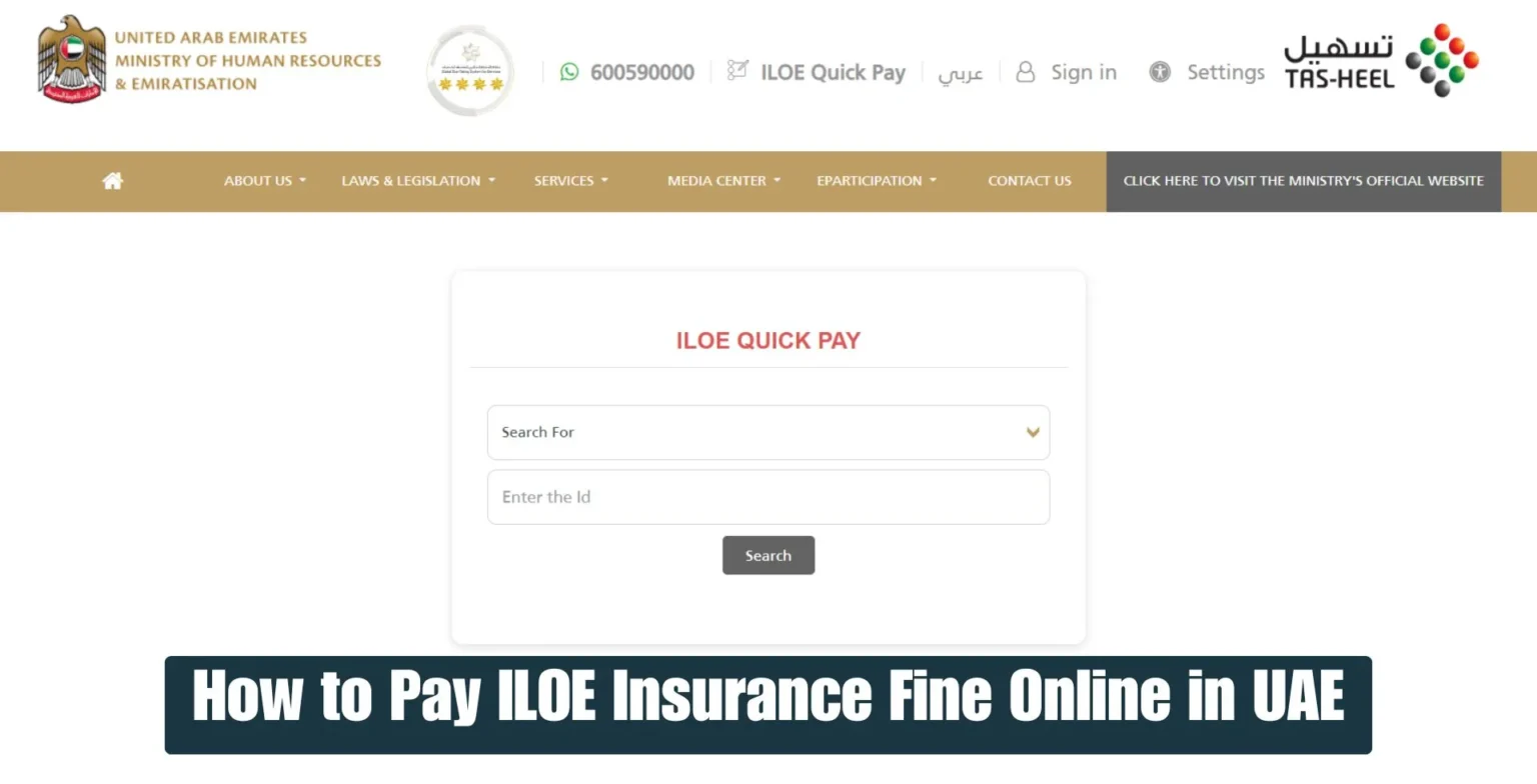 pay iloe insurance fine online in uae