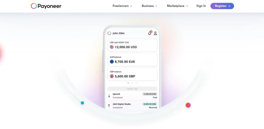 payoneer account create