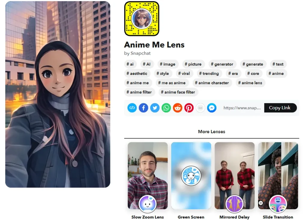 anime me lens by snapchat