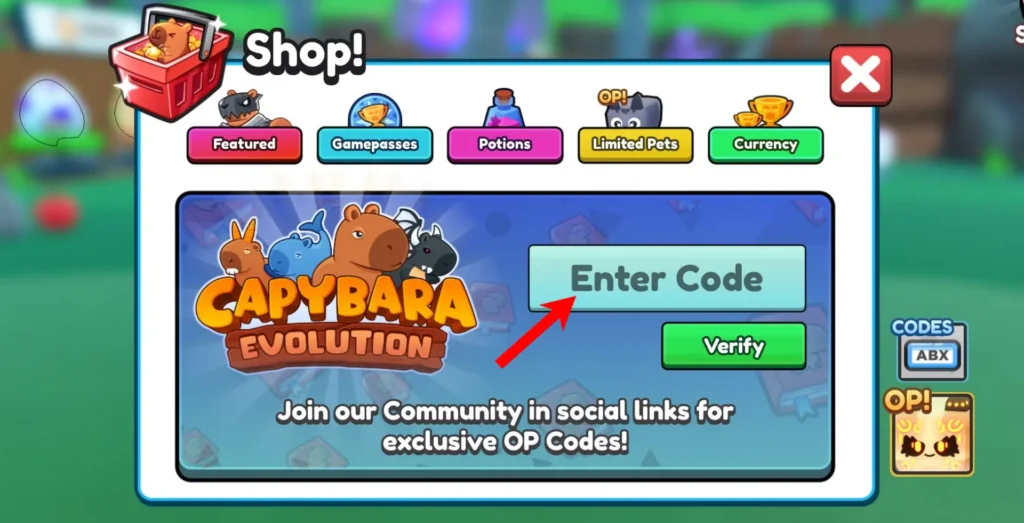 capybara evolution redeem codes