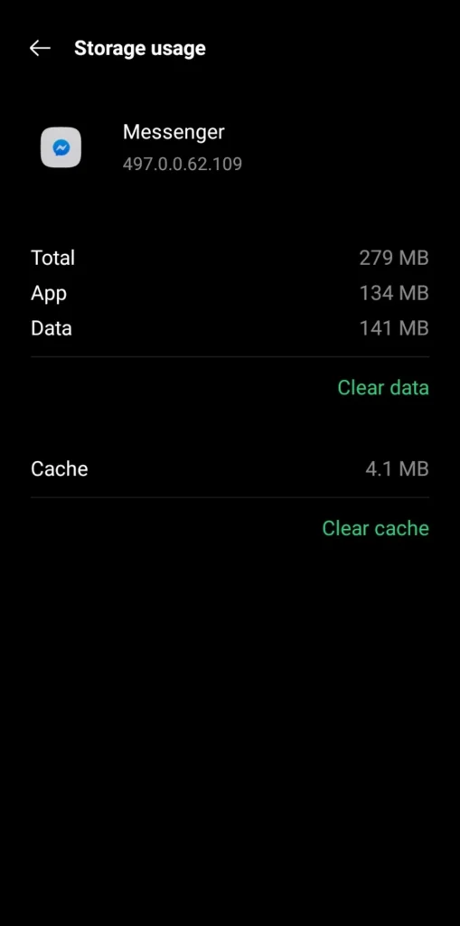 clear cache messanger