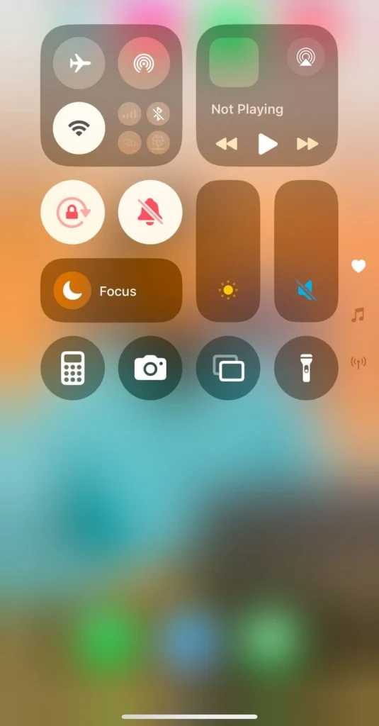 fo not disturb via control center