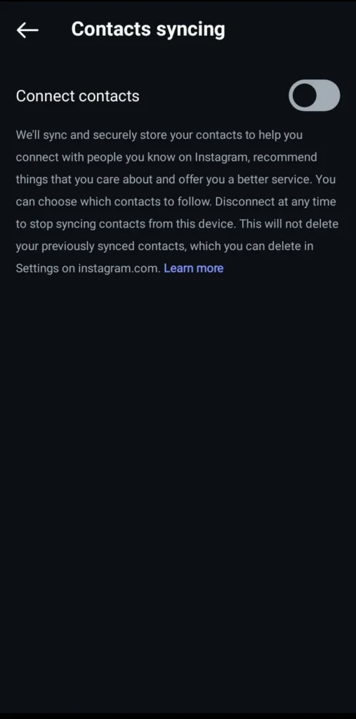 unsync instagram contacts