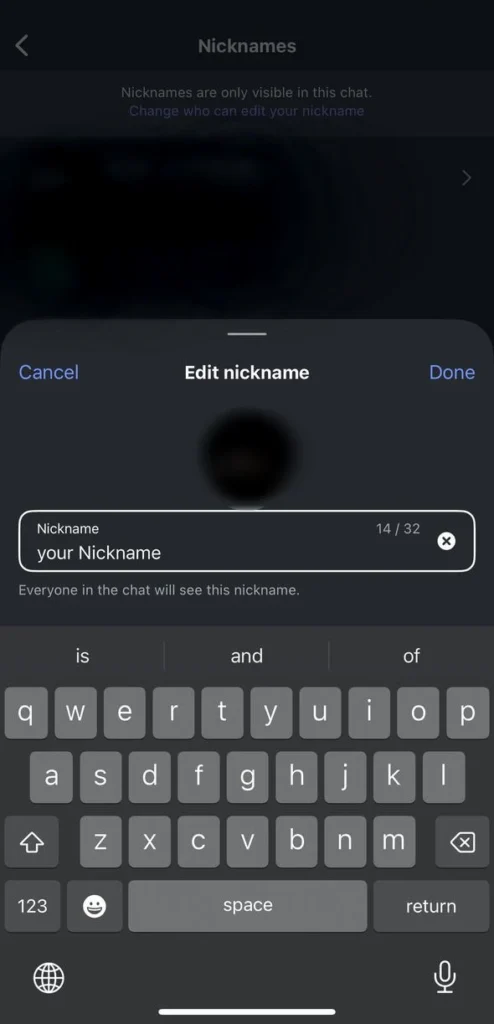 add nickname instagram